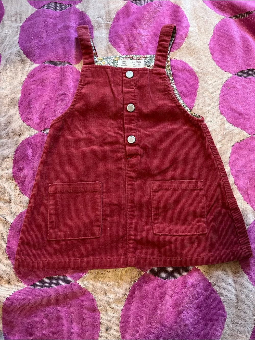 Zara Toddler Girls Corduroy Jumper Dress